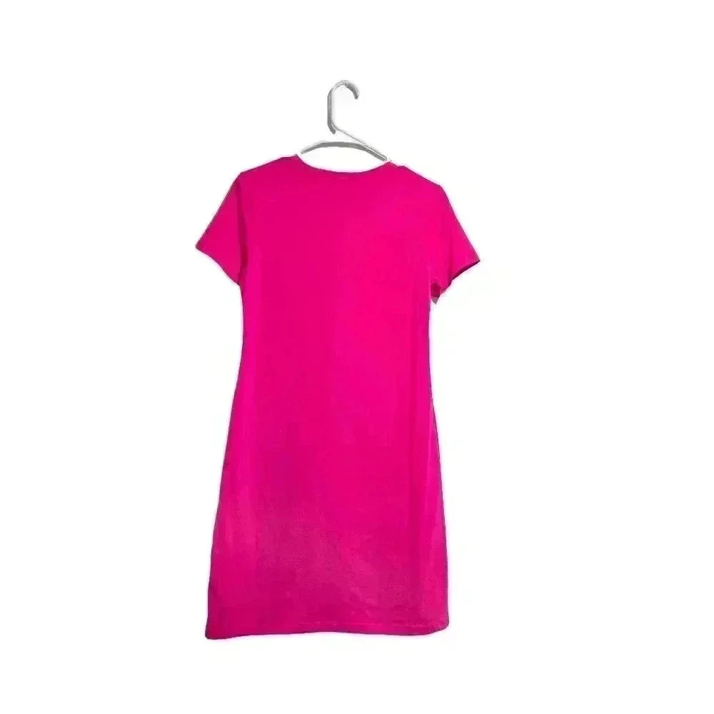 Bright Pink DKNY T-Shirt Dress - Casual & Stylish - Picture 6 of 14